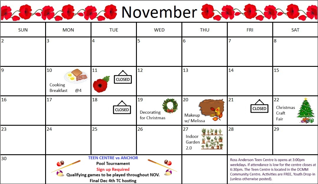 November Calendar 2025