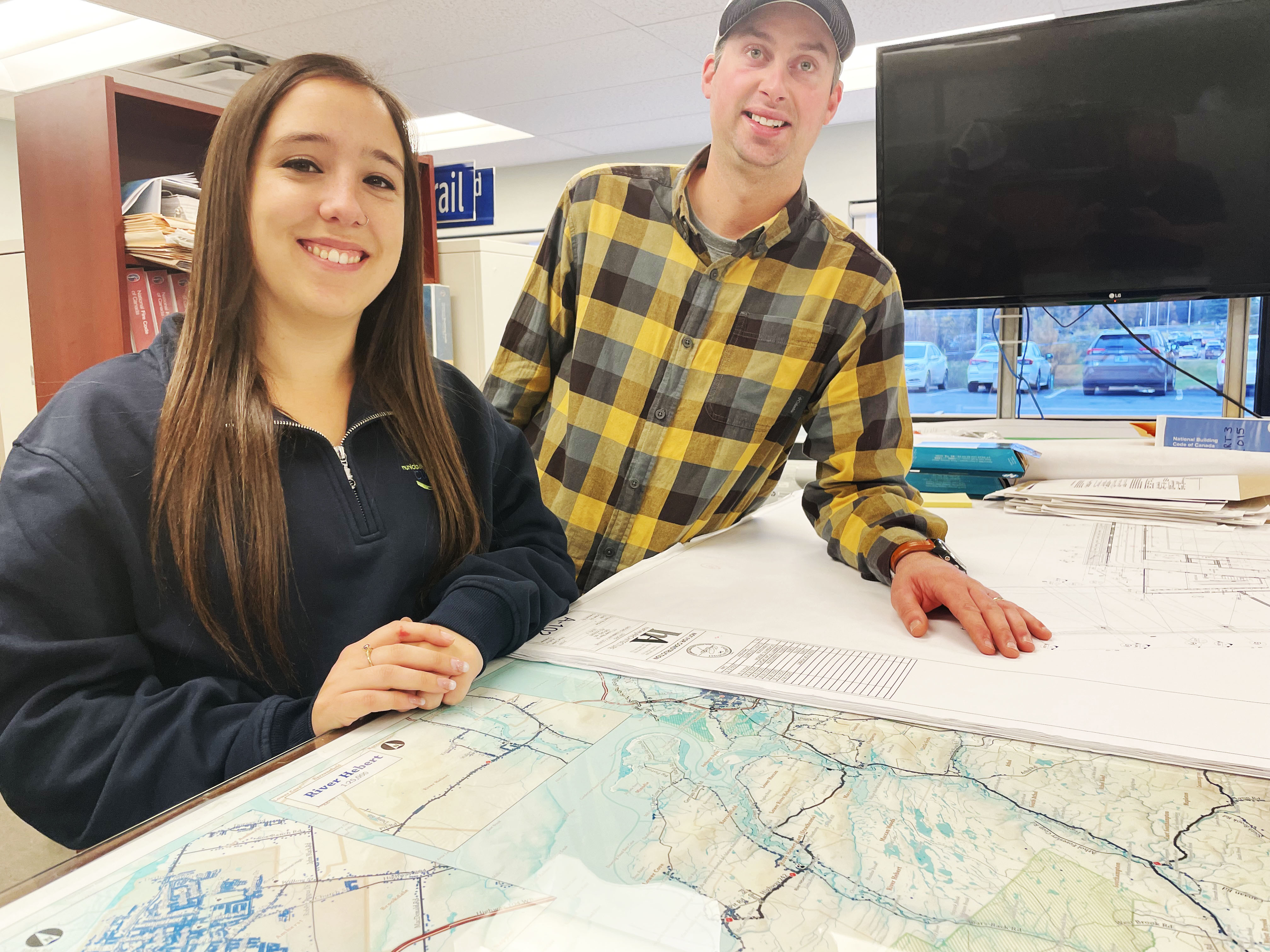 Samantha Stewart and Cory DeWitt were part of a Made in Cumberland solution to a shortage of building officials. The municipality recruited from within and two county employees underwent training and were certified as building officials. Darrell Cole – Municipality of Cumberland photo