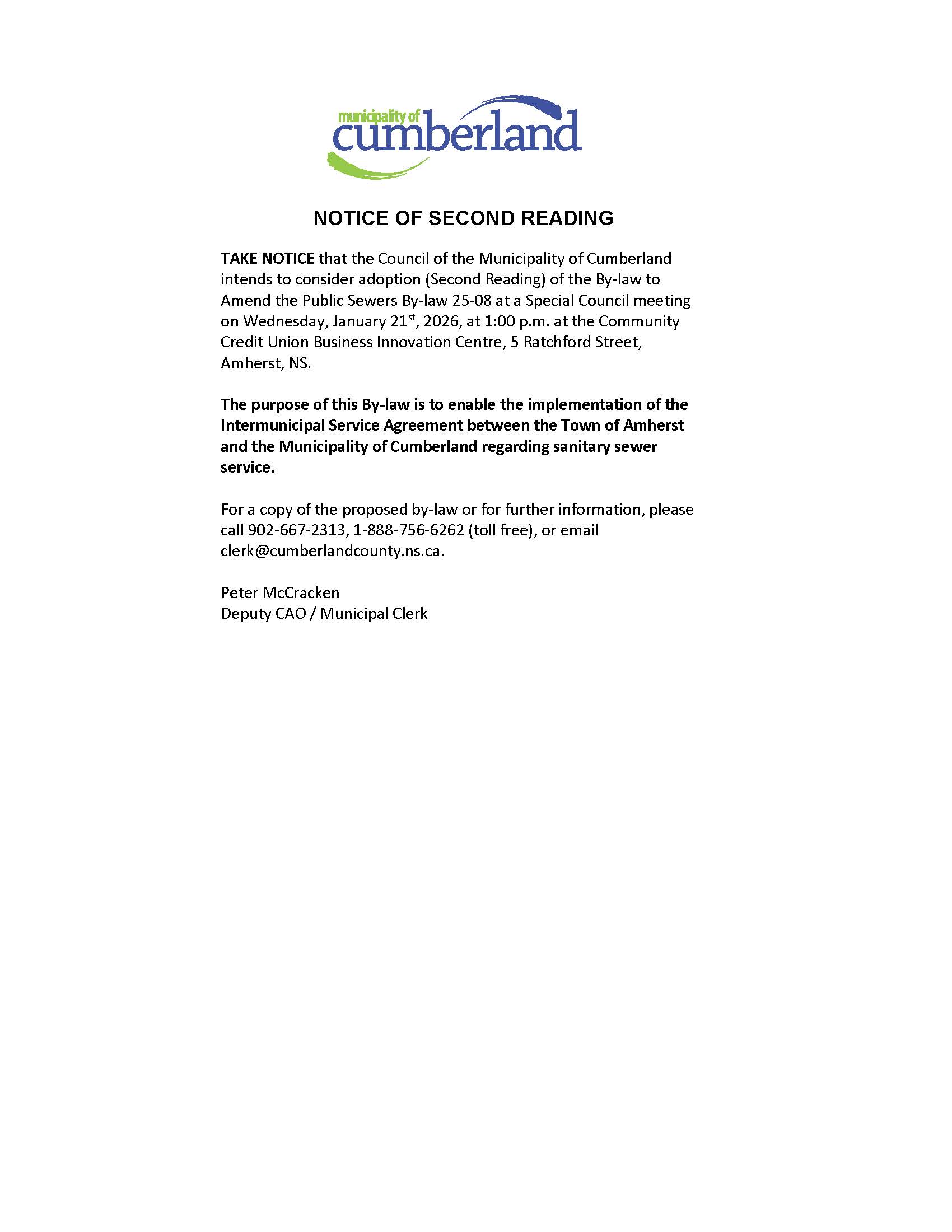 Notice of 2nd Reading   By law 25 08   Jan 2026 002