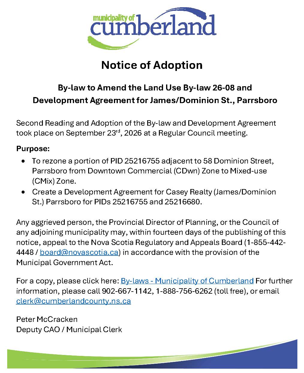 Notice of Adoption   By law 26 08   Sept  2026 002