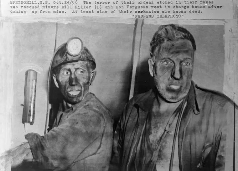 Approximately 440 coal miners lost their lives in Springhill’s mines between 1876 and 1969, including the 1891 disaster, the 1956 explosion and the 1958 Bump as well as numerous single mishaps. National Archives of Canada photo