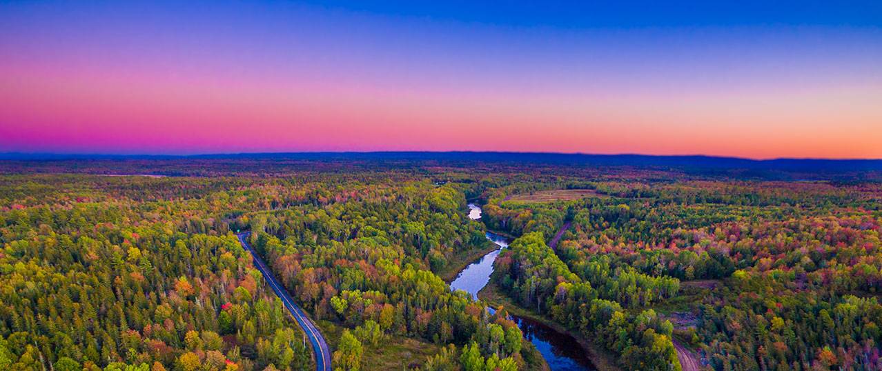 Colourful Aerial Landscape View