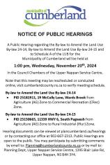 Notice of Public Hearings