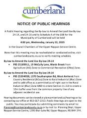 NOTICE OF PUBLIC HEARINGS