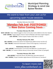 MPS and Land Use Bylaw Review Open House Sessions Reschedule for Monday, February 2